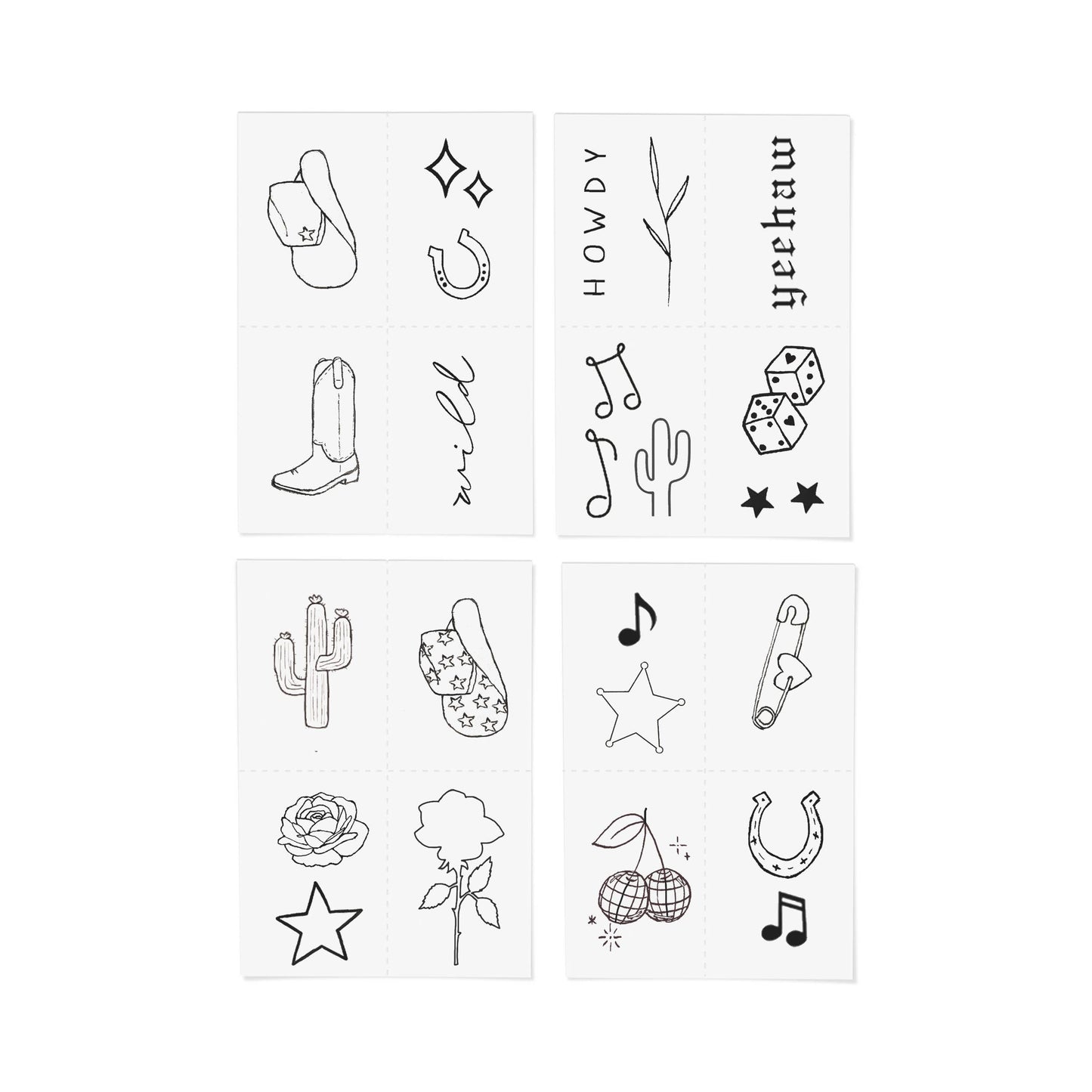 INKED by Dani - Disco Cowgirl Temporary Tattoo Pack