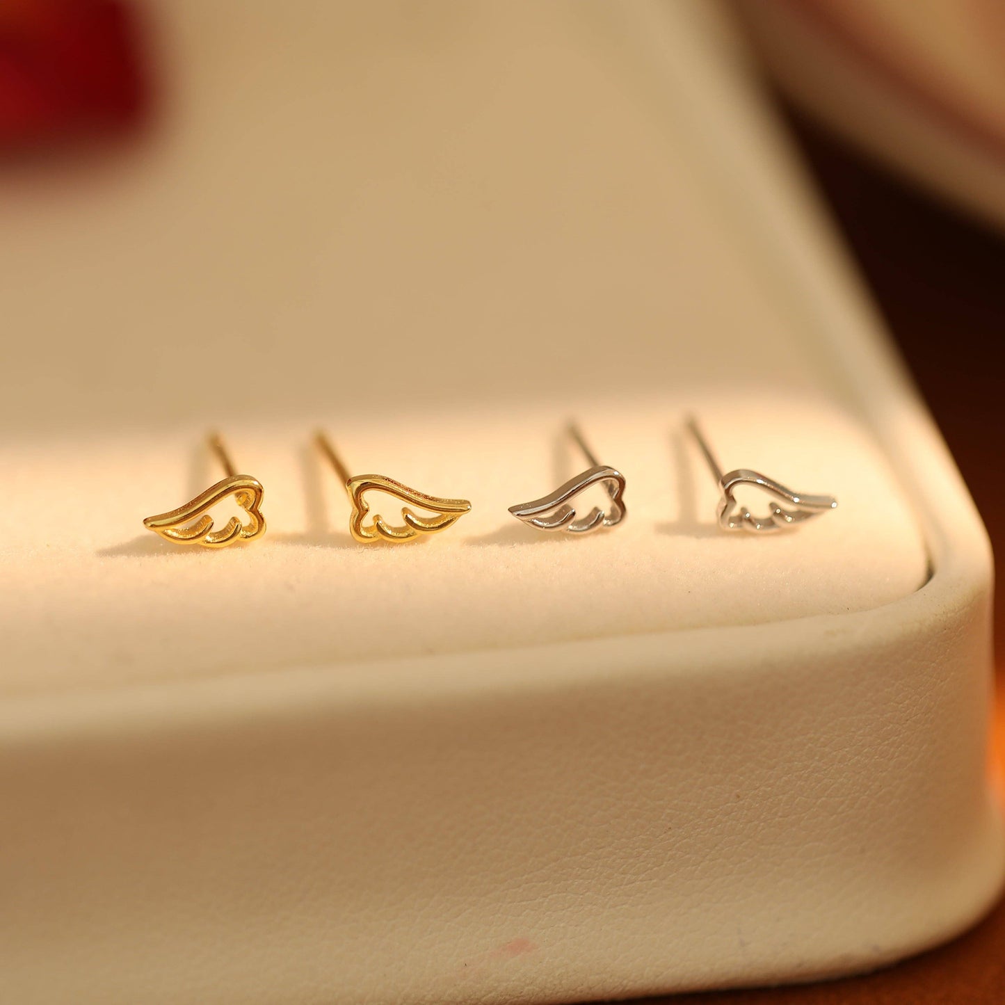 Very Tiny Angel Wings Stud Earrings