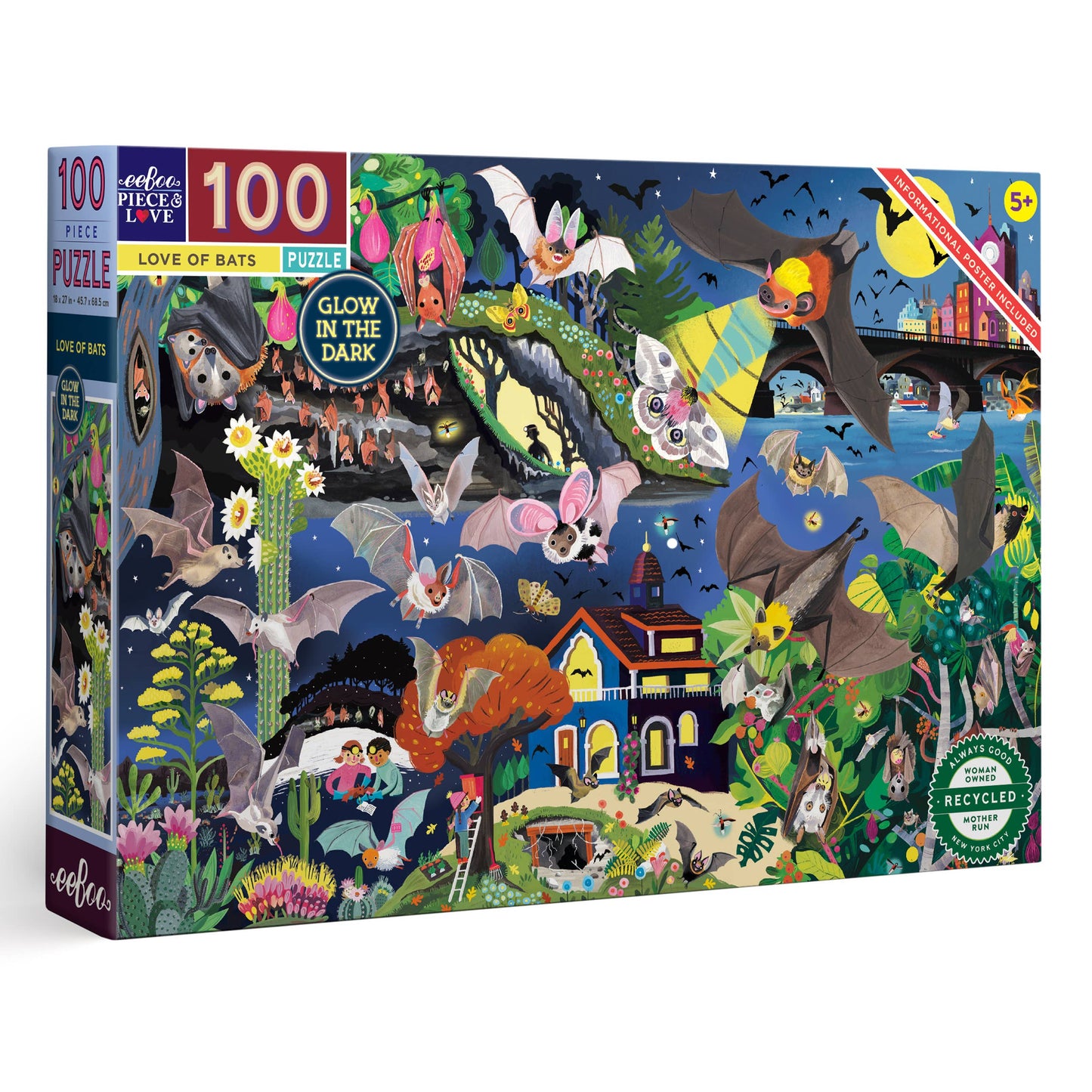 Love of Bats 100 Piece Glow in the Dark Puzzle