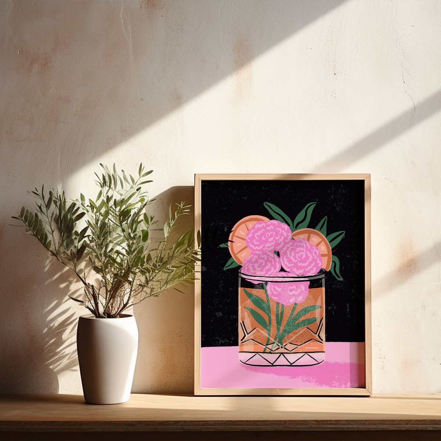 Whiskey Sour Floral Cocktail 8x10 Giclée Art Print - Tara Reed