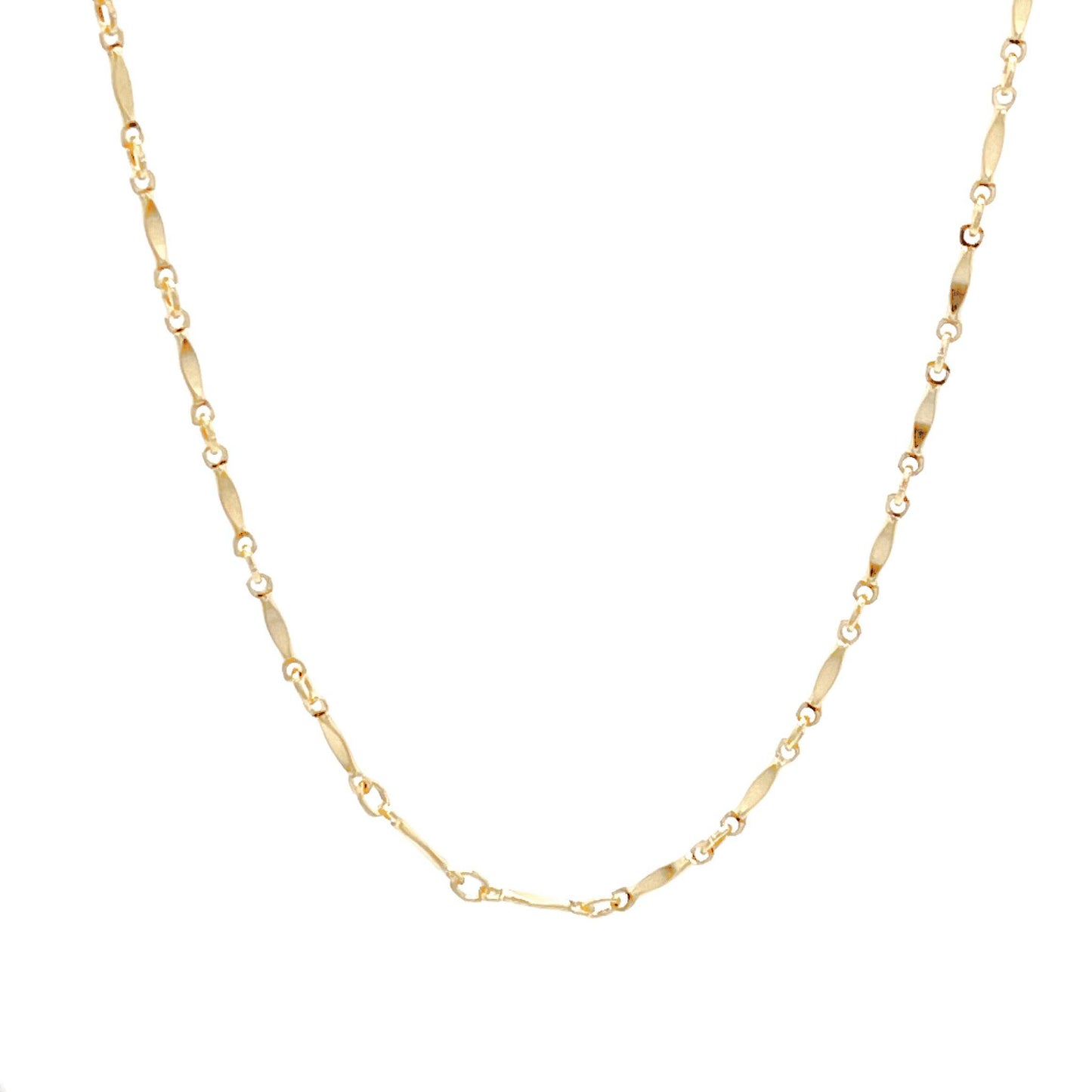 Dainty Bar Chain Layering Necklace w/ 2" Built-In Extender