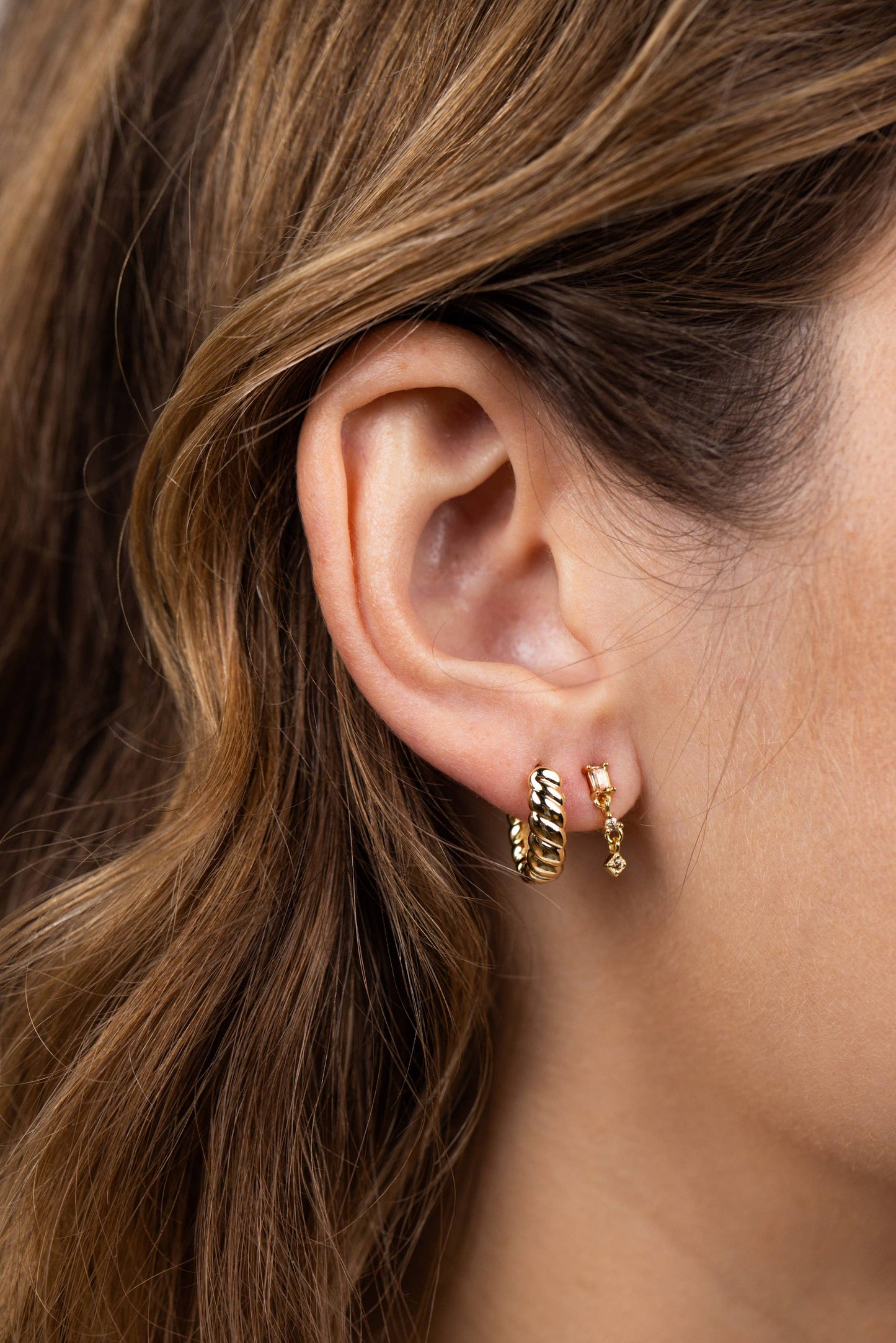 Small Channel Gold Hoop Earrings - JaxKelly