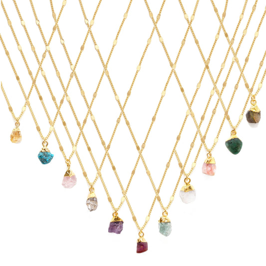 Raw Cut Gemstone Necklaces - Amano Studio