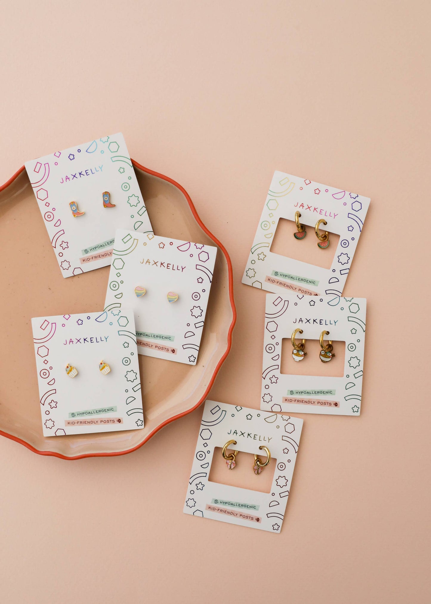Boot Enamel Flat Back Kids Earrings - JaxKelly