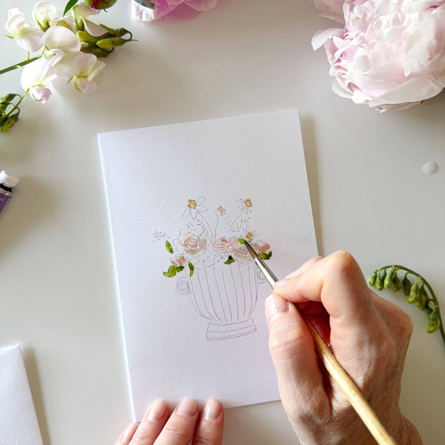 Bouquets Paintable Notecards - emily lex studio