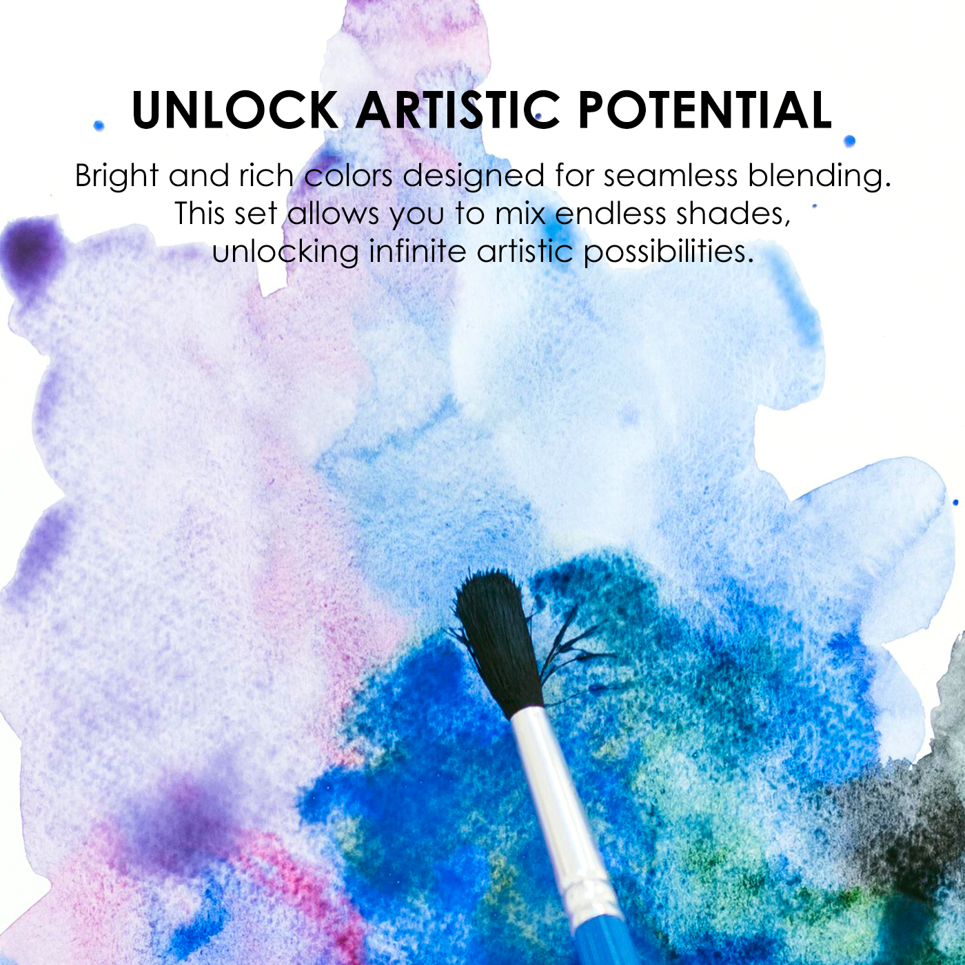 Watercolor Pocket Set Of 12 With Brush - Ocean Colors - Grabie