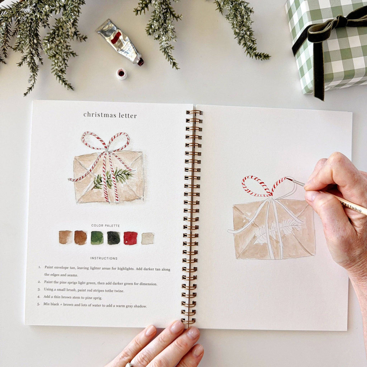 Classic Christmas Watercolor Workbook - emily lex studio