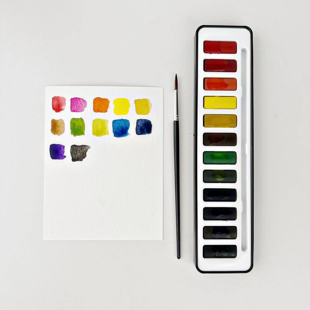 Watercolor Paint Set With Brush - emily lex studio