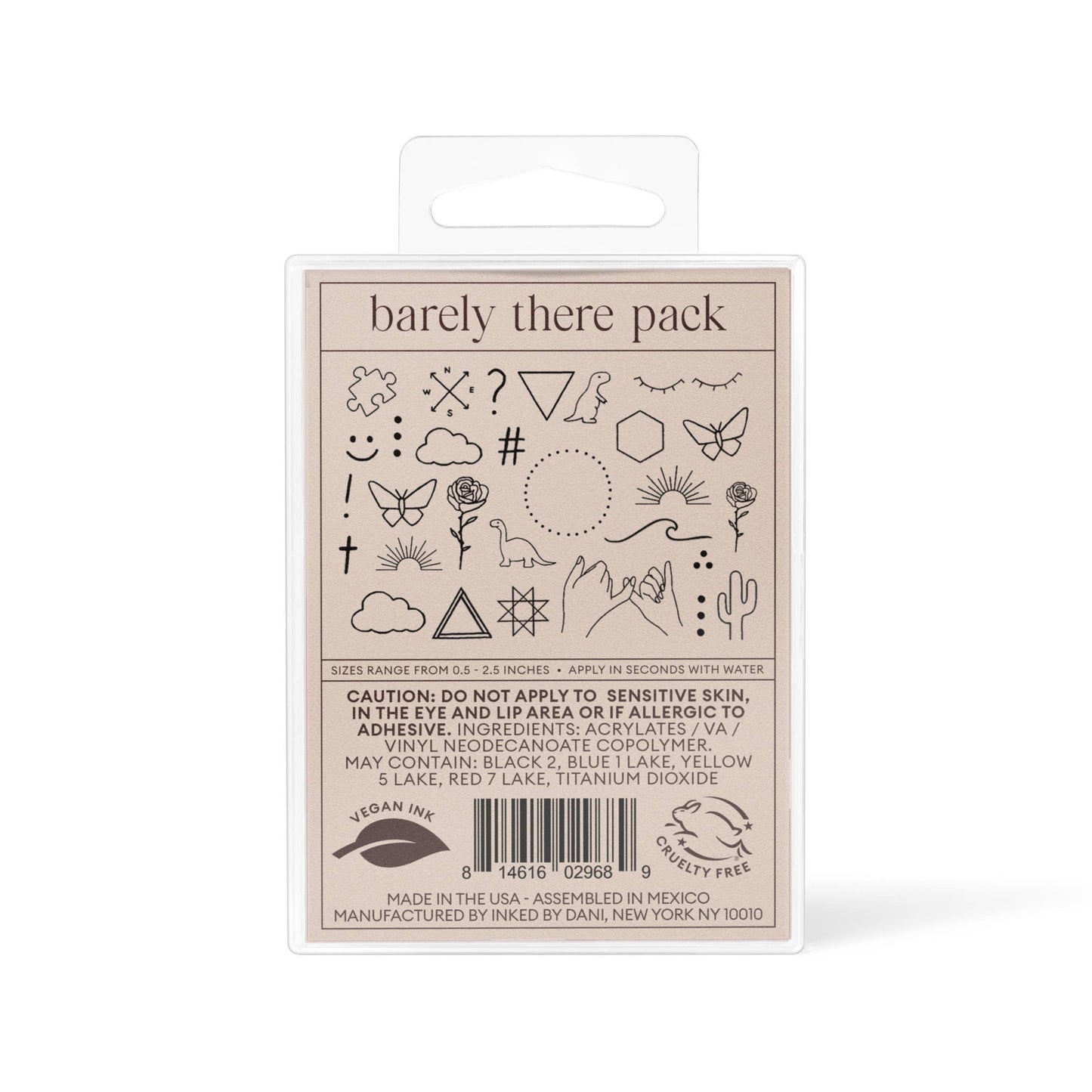 INKED by Dani - Barely There Temporary Tattoo Pack