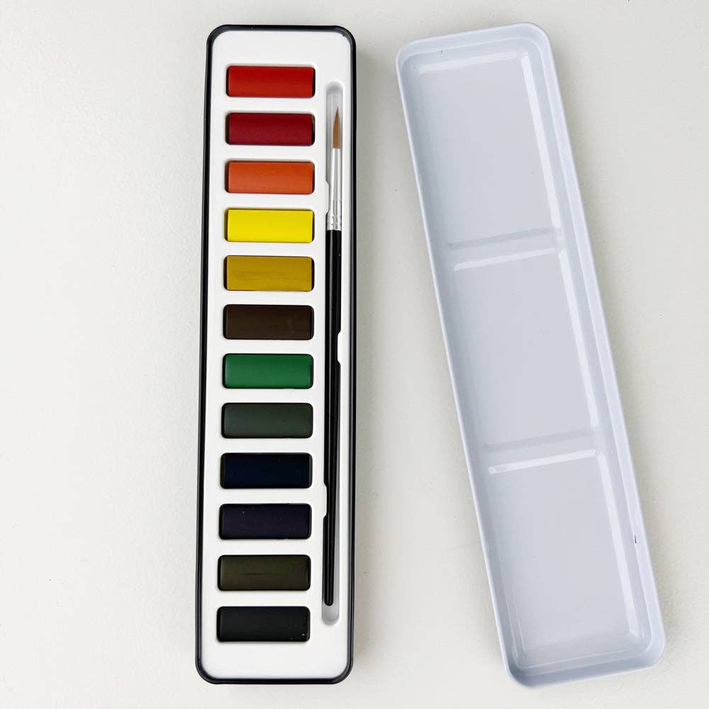 Watercolor Paint Set With Brush - emily lex studio