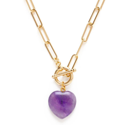 Roxy Chain Toggle Clasp Heart Necklace - Amano Studio