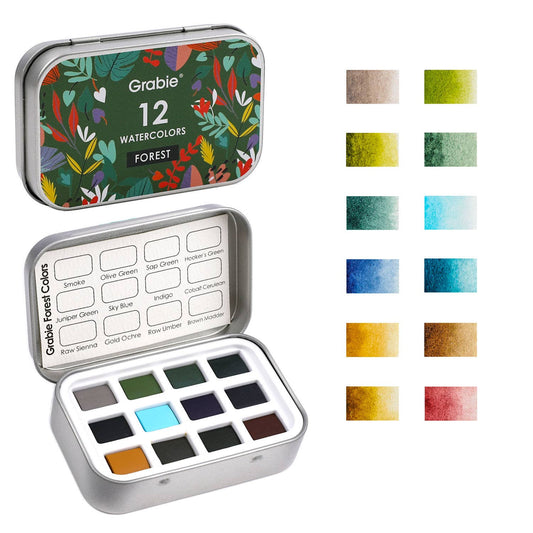 Watercolor Pocket Set of 12 - Forest Colors - Grabie