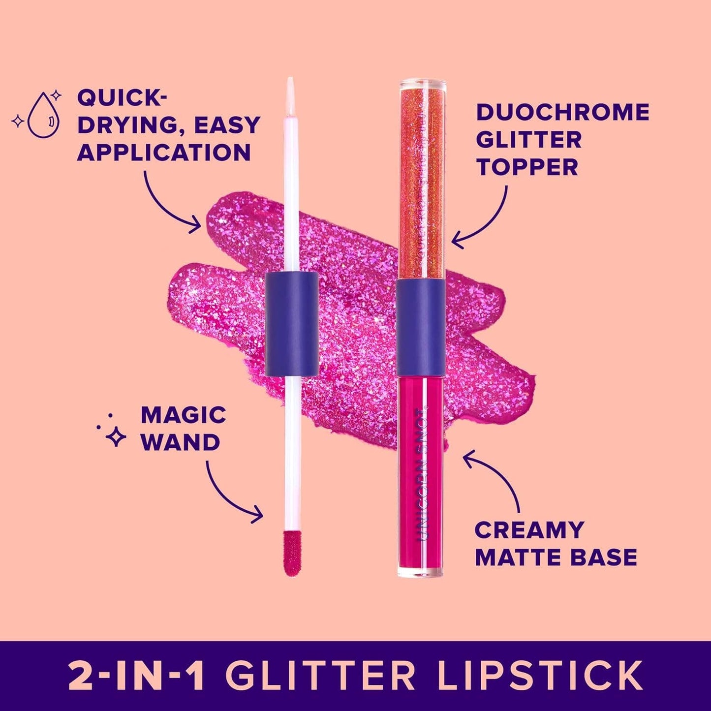 Glitter Lip Duo - Quiet Riot 2in1 - Pink-Fusion - Lip Paint
