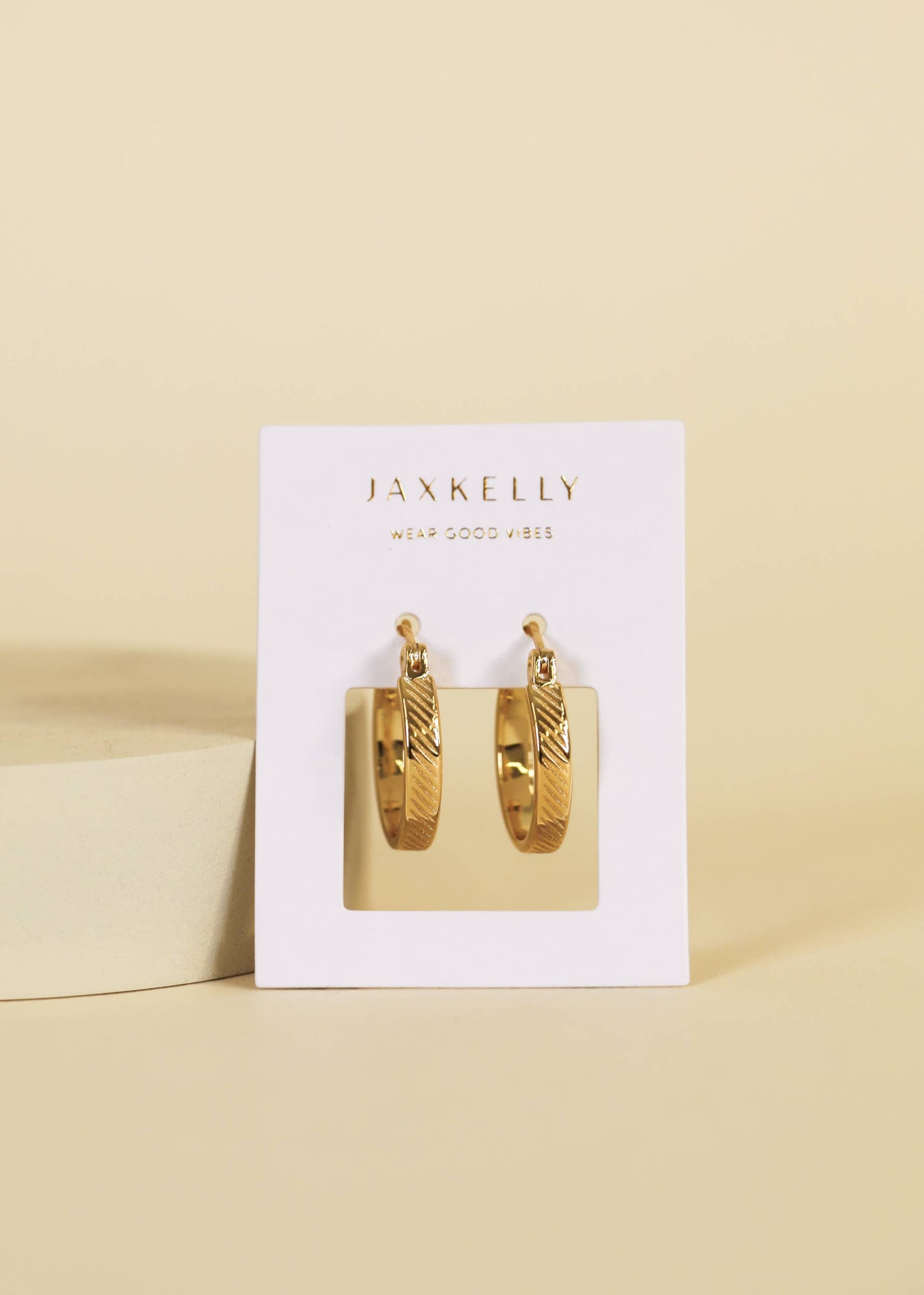 Textured Gold Hoop Earrings - JaxKelly