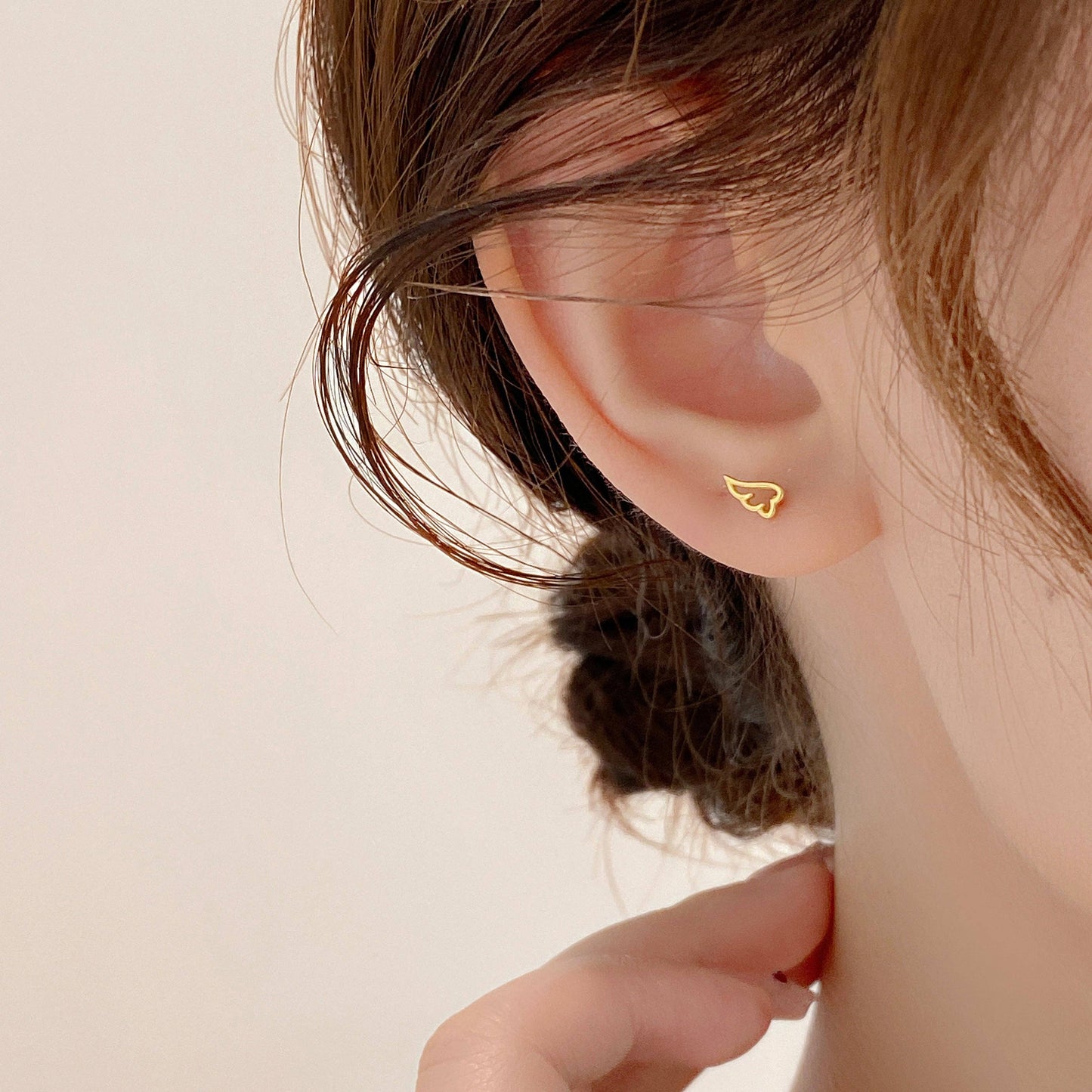 Very Tiny Angel Wings Stud Earrings