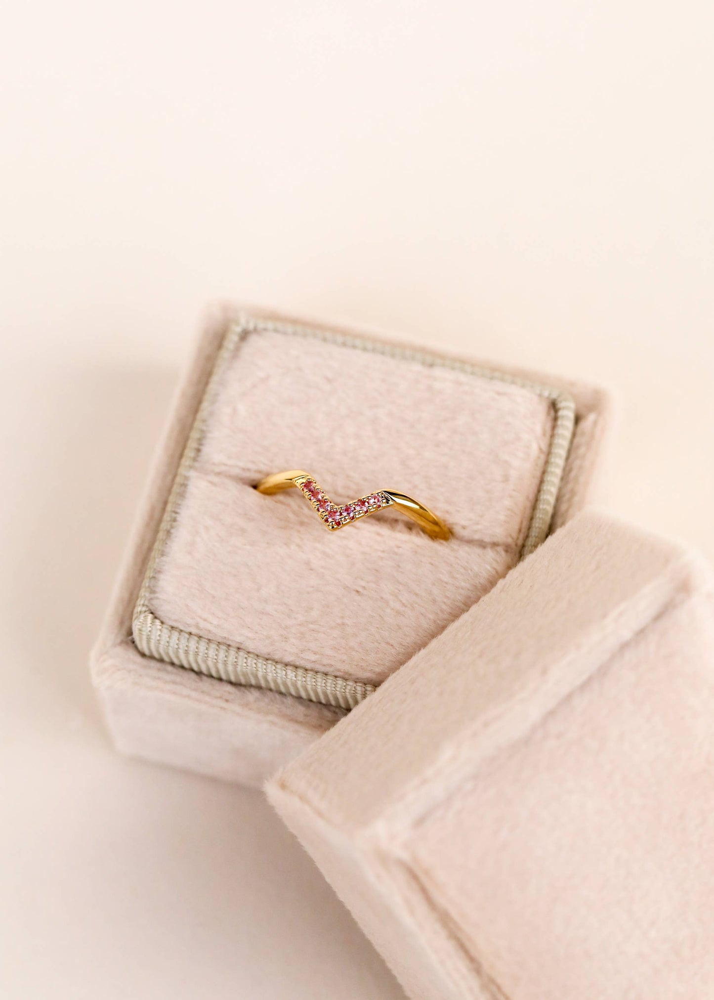 Gold Rings - Pink Lambda CZ