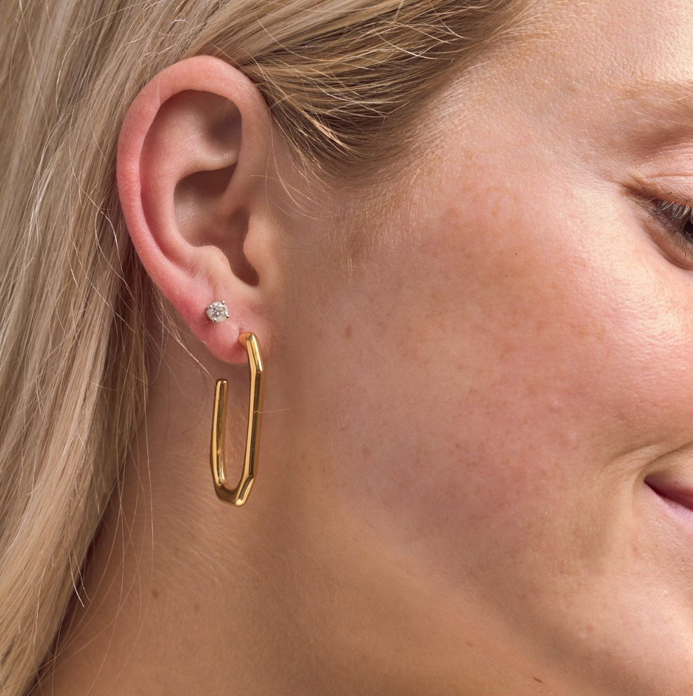 Ellie Gold Hoops- Waterproof