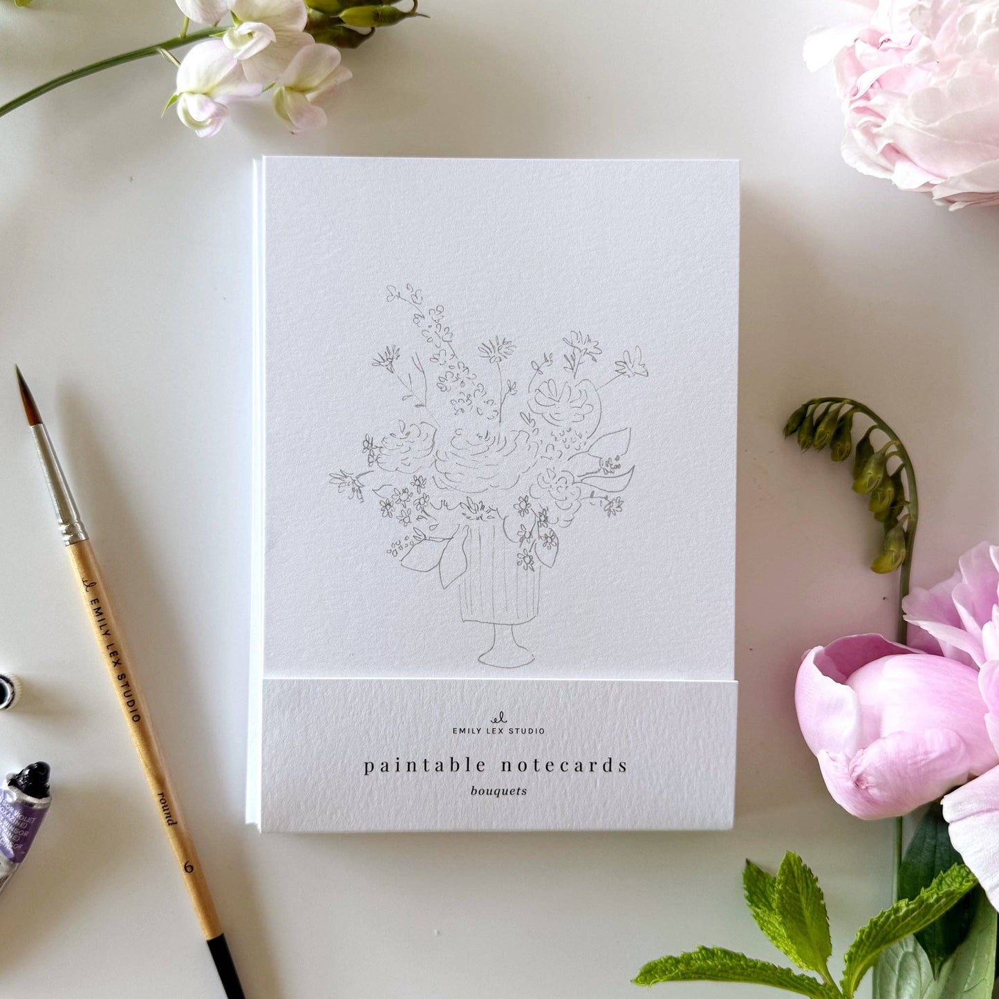 Bouquets Paintable Notecards - emily lex studio