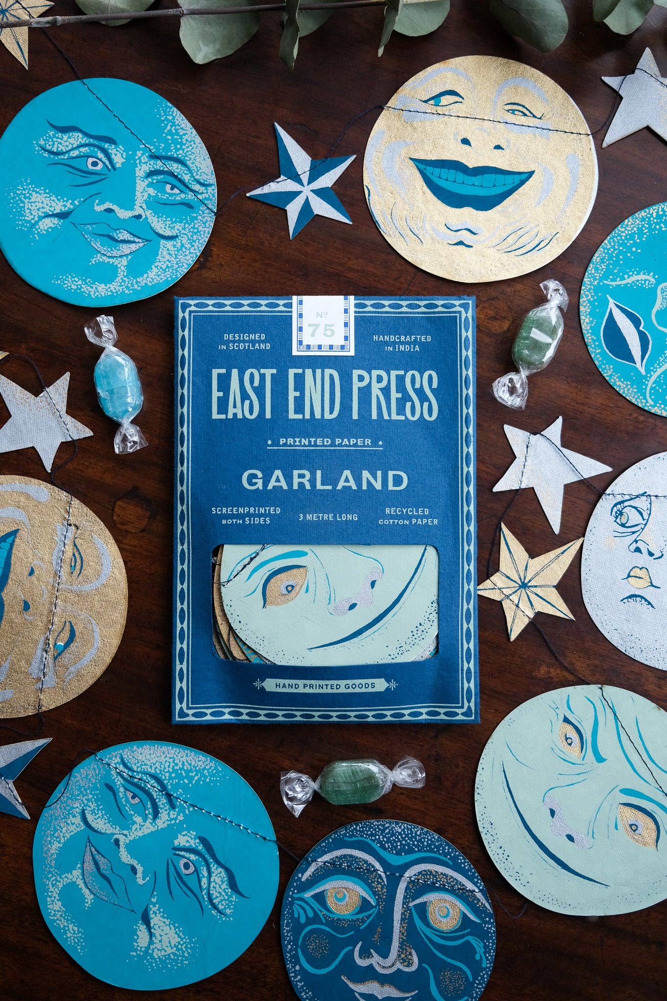 Man on the Moon Sewn Garland - Screen Printed by
