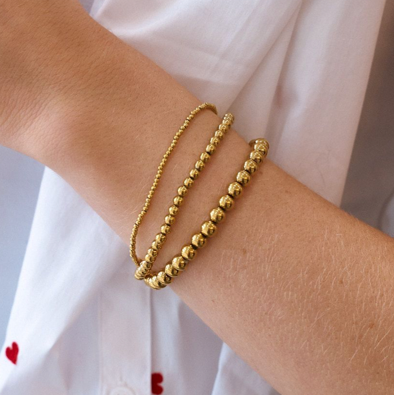 Waterproof Gold Ball Bracelets