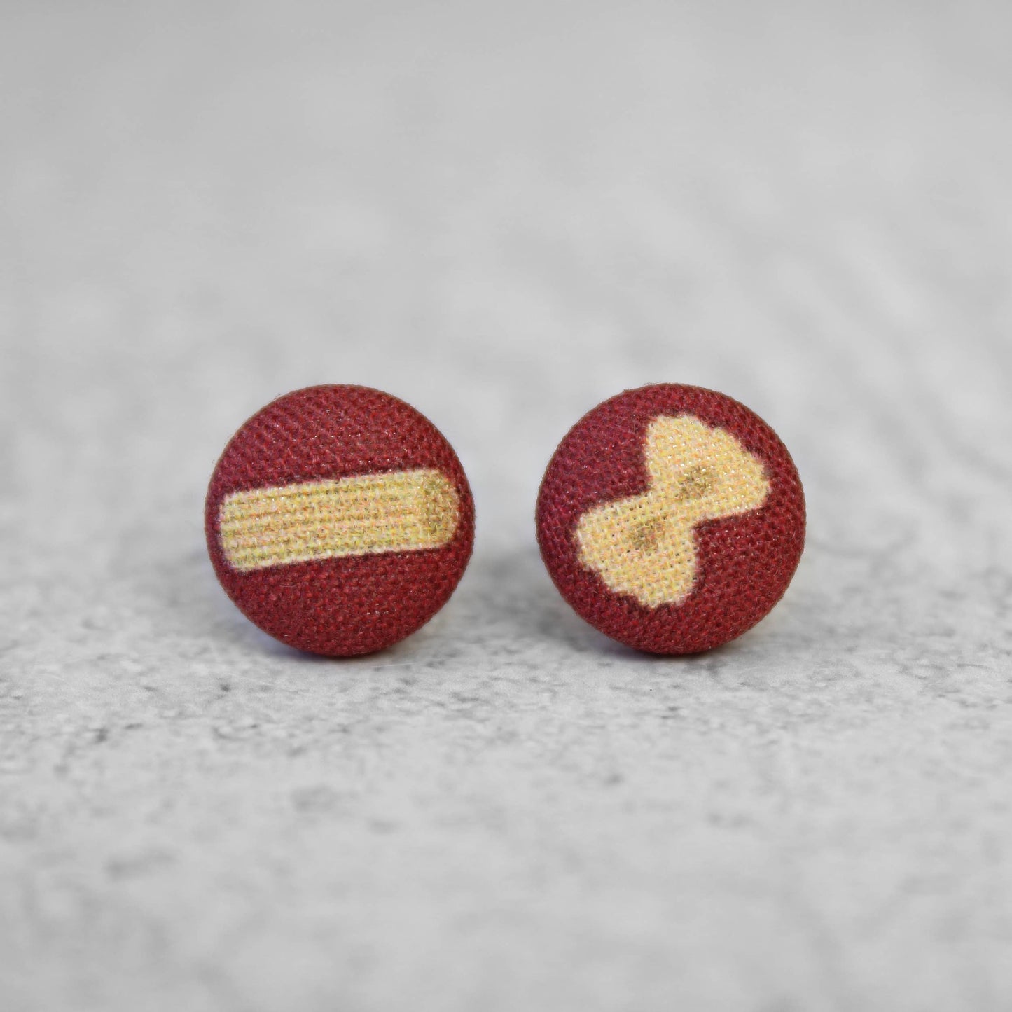 Pasta Fabric Button Earrings