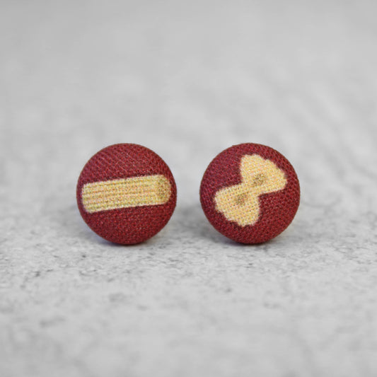 Pasta Fabric Button Earrings