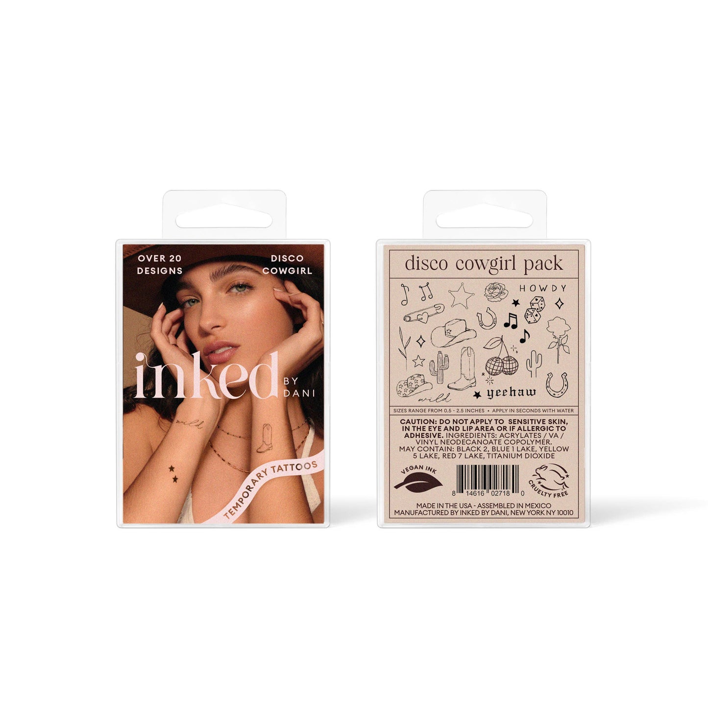 INKED by Dani - Disco Cowgirl Temporary Tattoo Pack