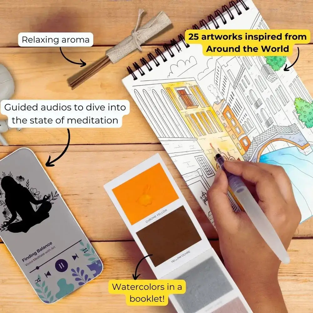 Meditate with Art Kit - Floral - A5