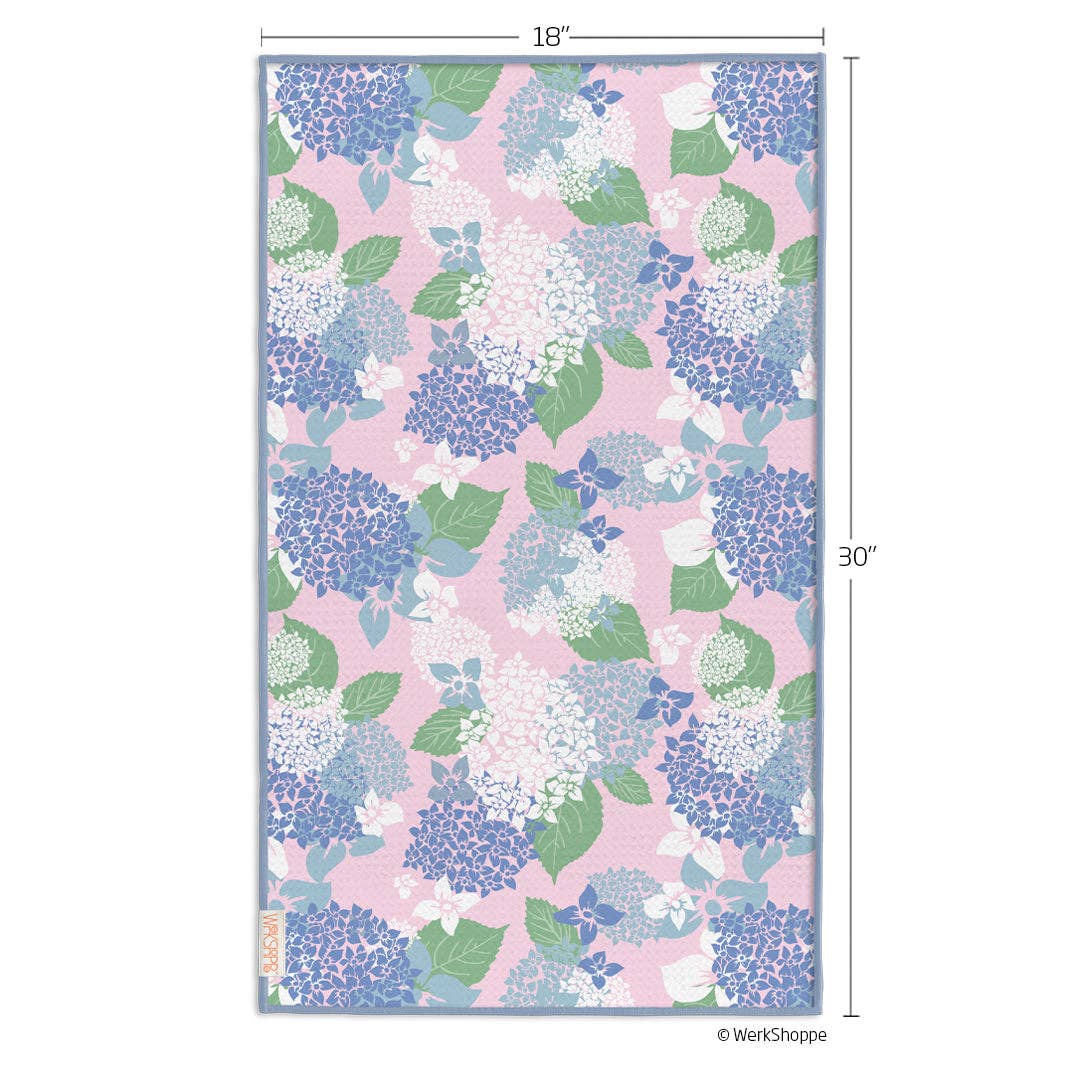 Hydrangea Tile Microfiber Towel