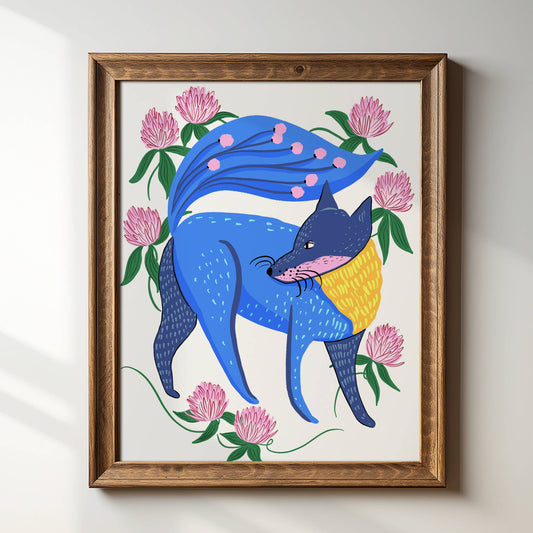 Fox & Clover 8x 10 Giclée Art Print - Tara Reed