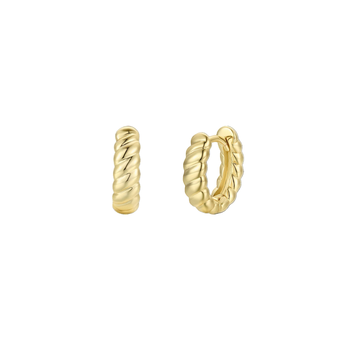 Small Channel Gold Hoop Earrings - JaxKelly
