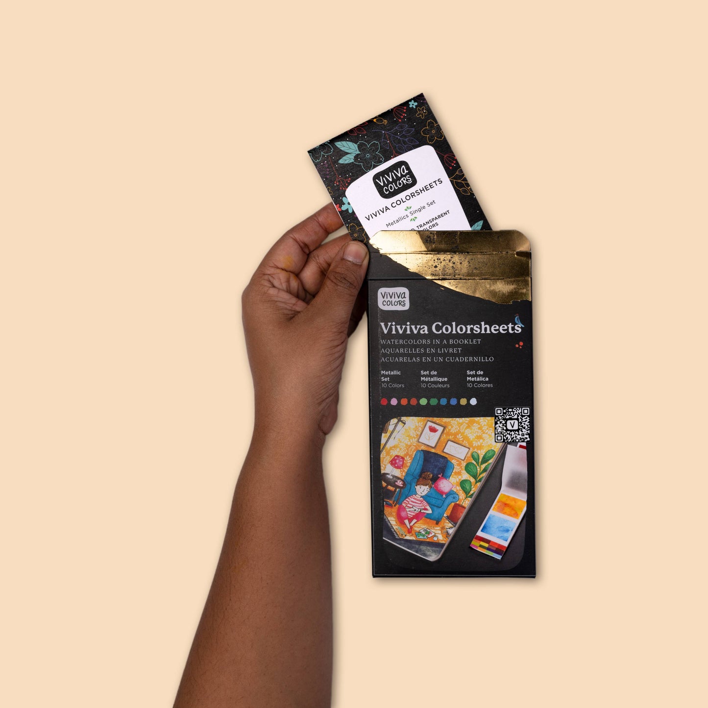 Metallics Colorsheets- 10 Handmade Watercolors