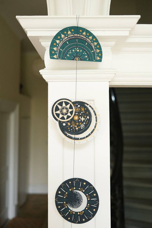 Celestial Vertical Wall Hanging - Screen Printed by Hand
