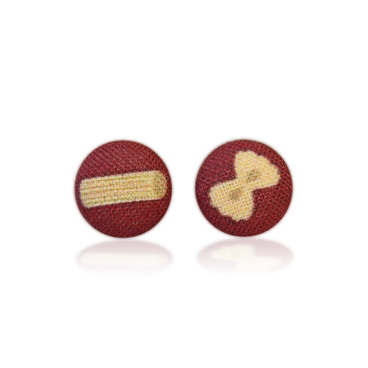 Pasta Fabric Button Earrings