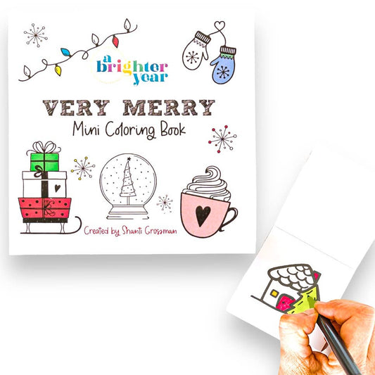 Very Merry Easy Tear Glue Bind Mini Coloring Book