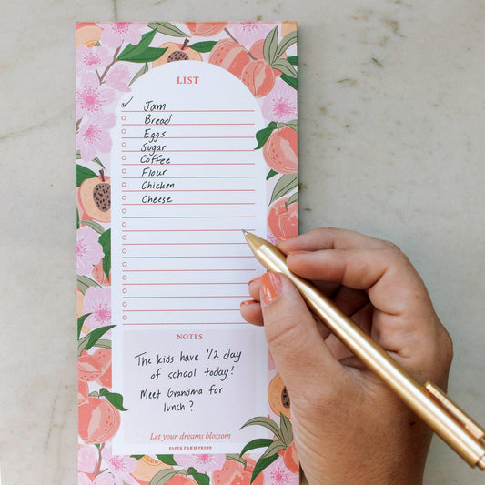 Peach Blossom Market List Notepad