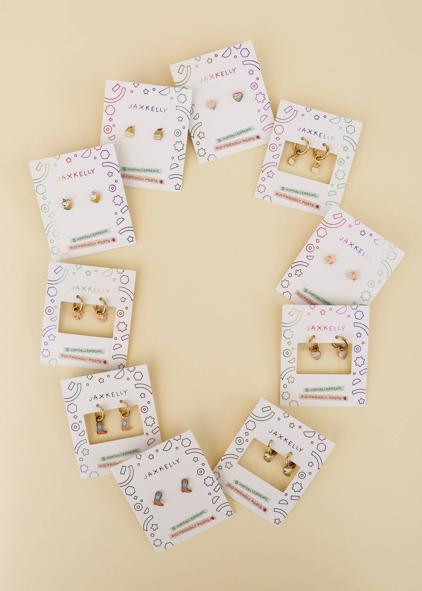 Boot Enamel Flat Back Kids Earrings - JaxKelly