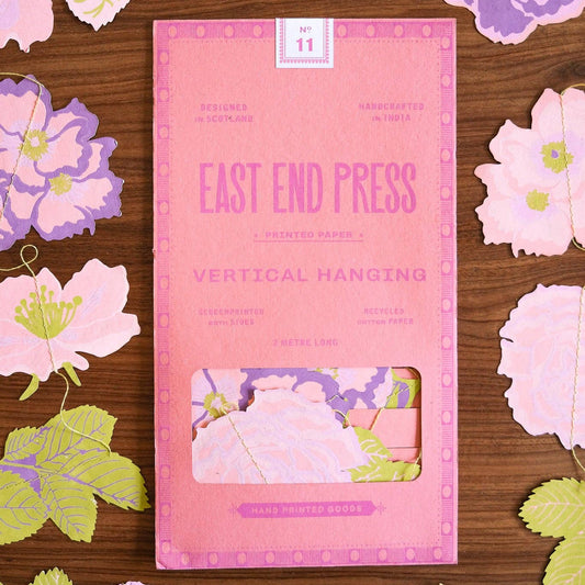 Rose Vertical Wall Hanging - Screen Printed by Hand - East End Press