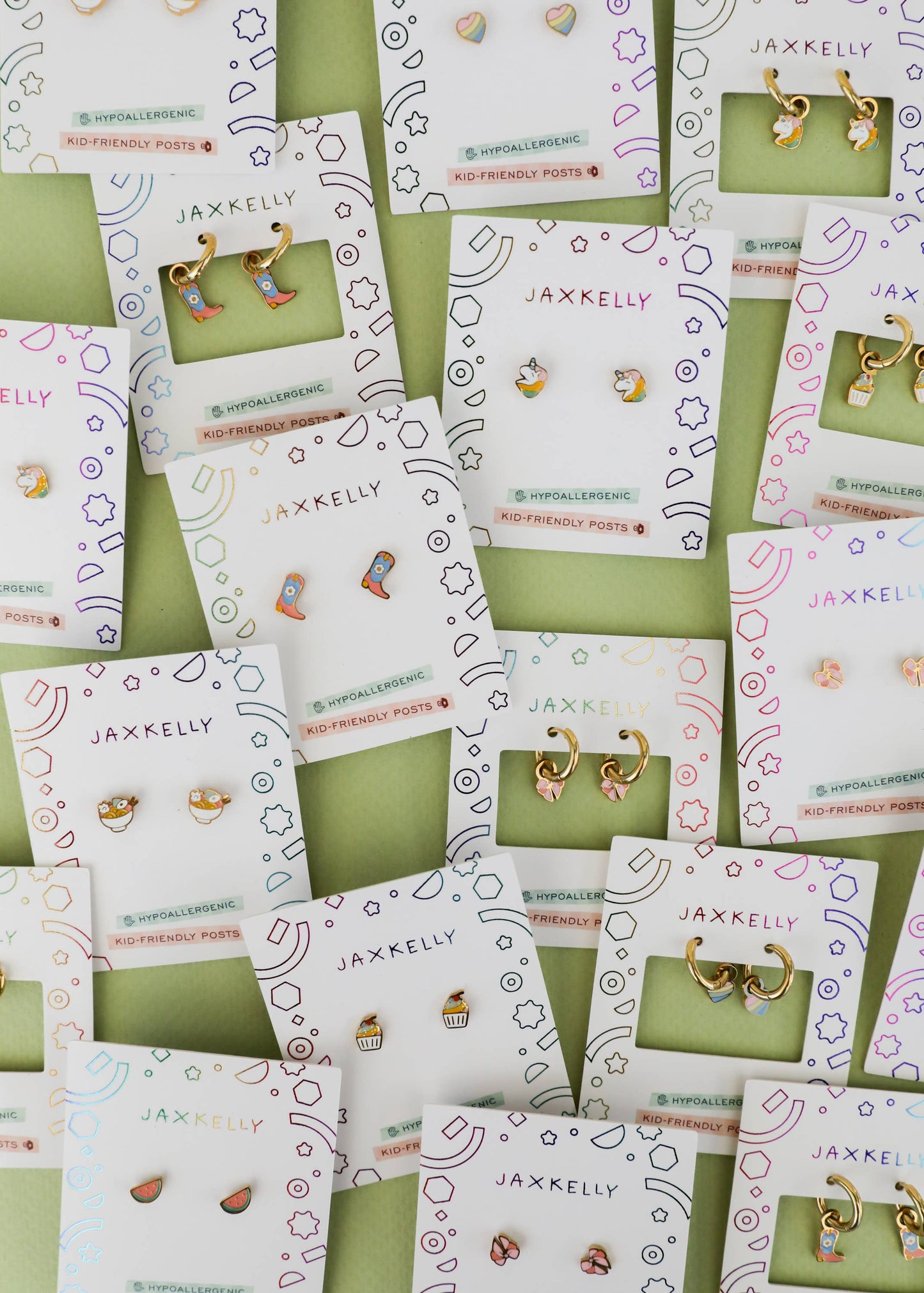 Heart Enamel Flat Back Kids Earrings - JaxKelly