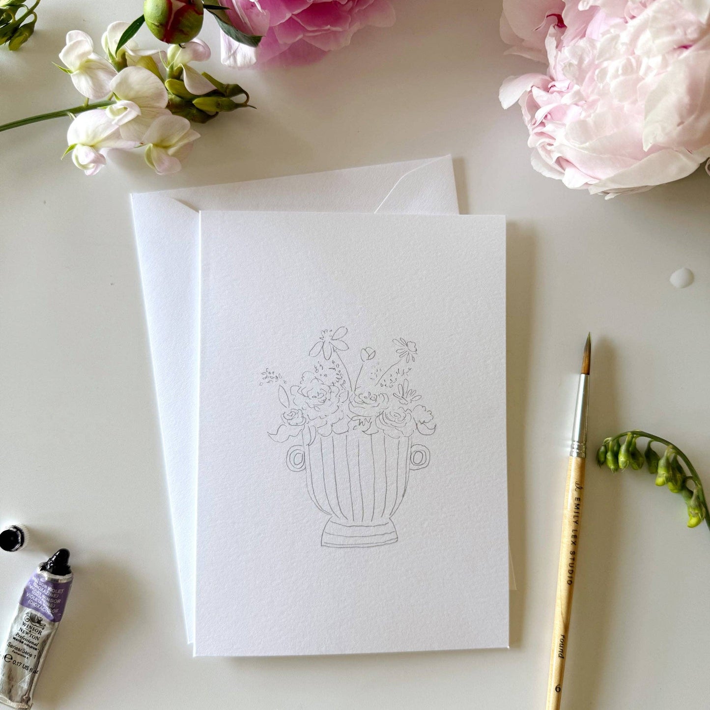 Bouquets Paintable Notecards - emily lex studio