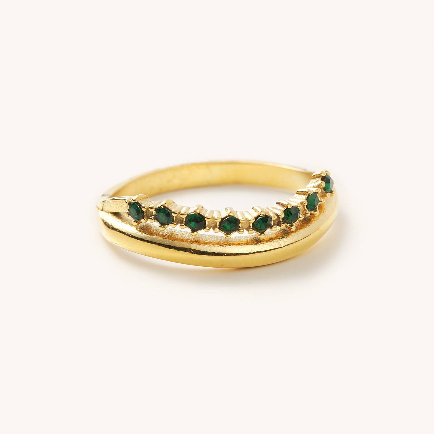 Kiera Emerald Stacked Ring