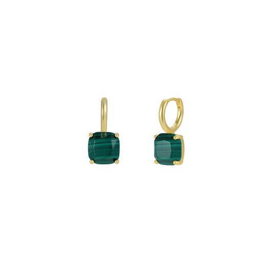 Malachite Gemstone Mini Drop Earrings - JaxKelly
