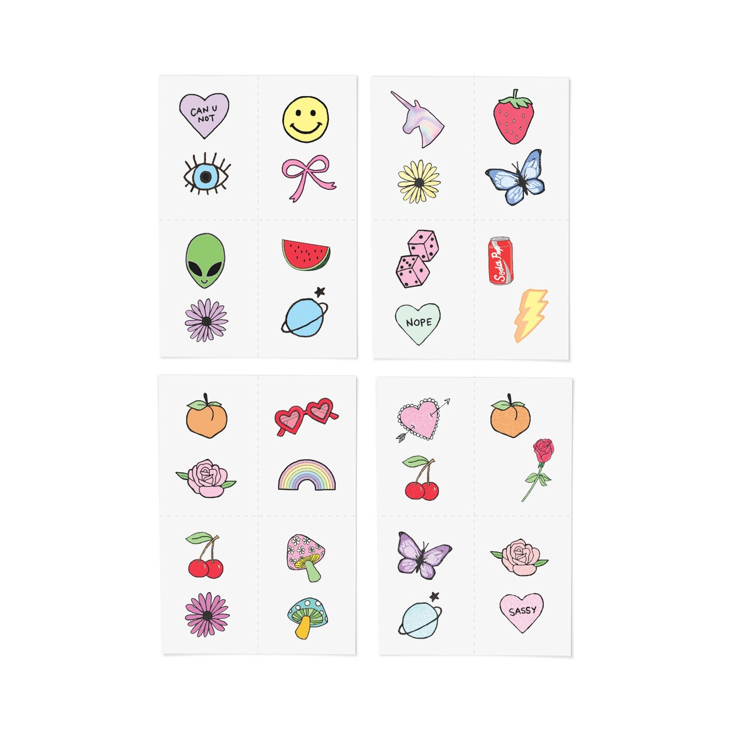 Retro Littles Temporary Tattoo Pack - INKED by Dani