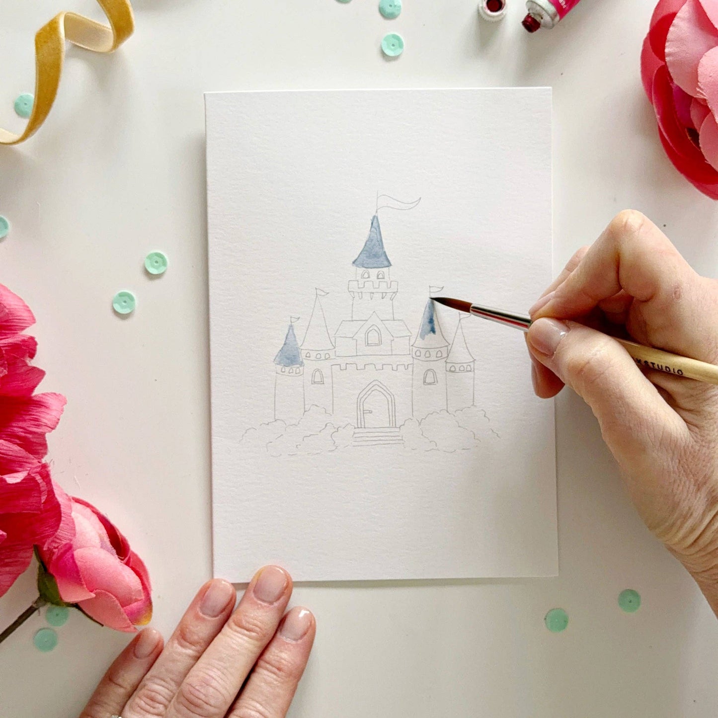 Fairytale Paintable Watercolor Notecard Set - emily lex studio