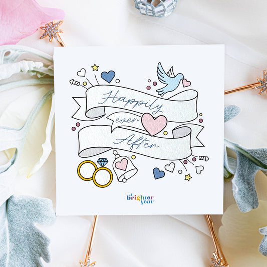 A Brighter Year - Happily Ever After Mini Coloring Book Wedding Favor