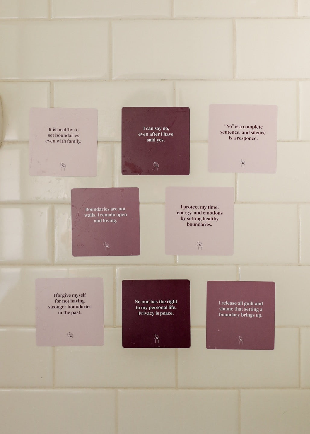 Shower Affirmation Cards - Boundaries