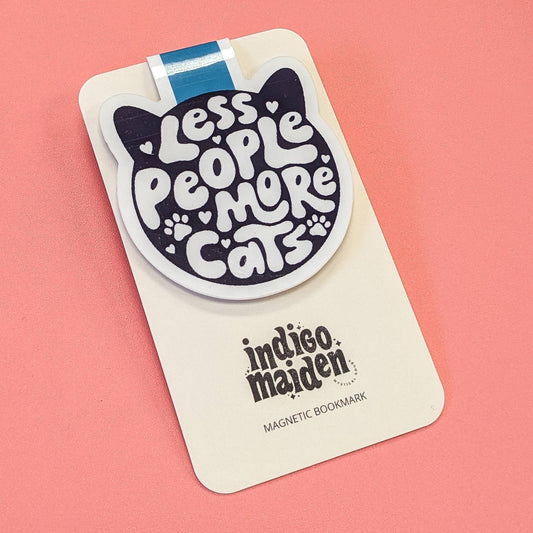 Less People More Cats Magnetic Bookmark