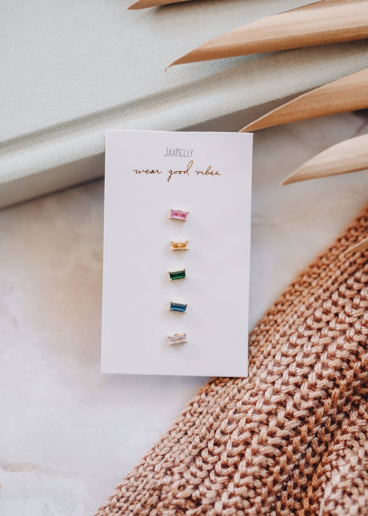 Baguette - Rainbow Earrings