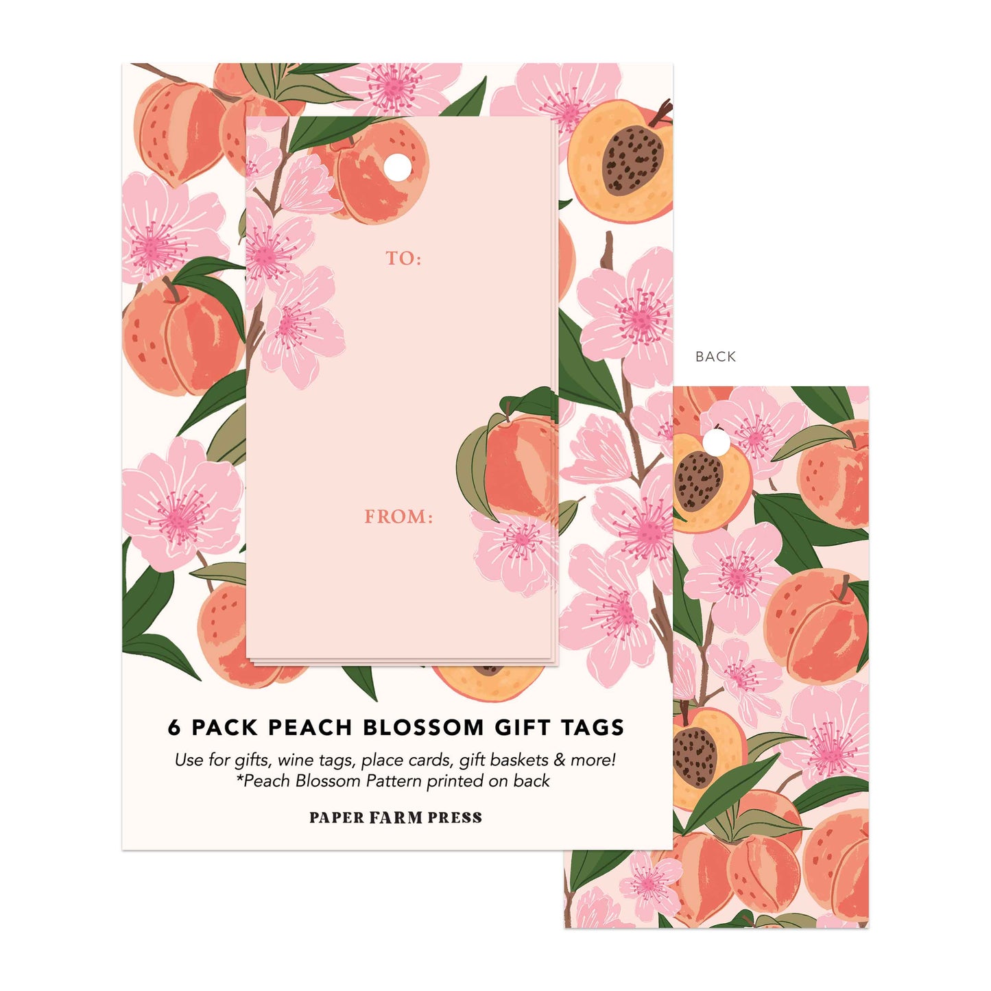 Peach Blossom Gift Tag Set