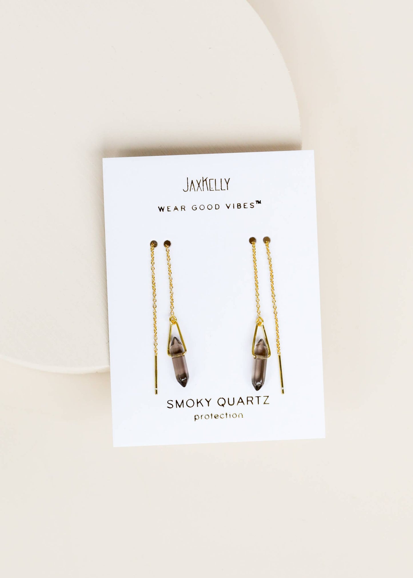 Threader Smoky Quartz Earrings